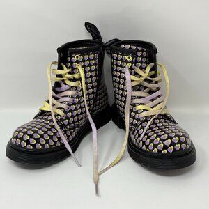 USED - Dr. Martens Girl's Toddler Size 10 Heart Pattern Zip-up/Lace-up Boots